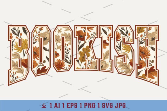 A Boho Bookish Floral Graphic for T-Shirts & Branding