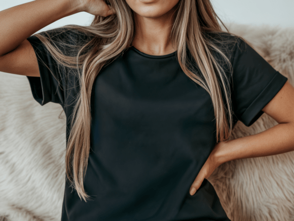 A Luxury Black T-Shirt Mockup for Premium Graphics