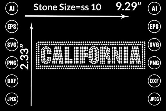 California Rhinestone Templates for T-Shirt Designs and Graphics