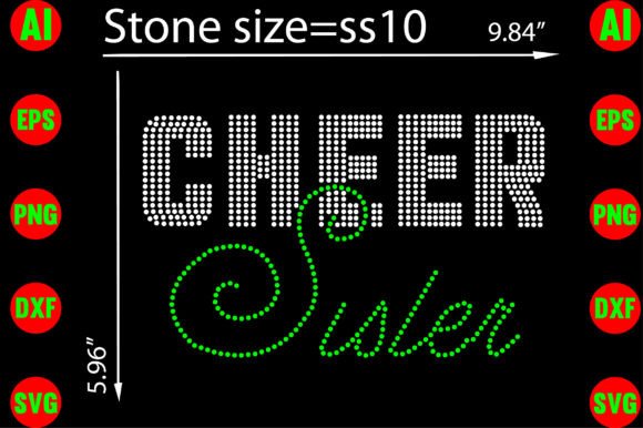 Cheer Sister Rhinestone Templates: Perfect for T-Shirt Designs and Graphics