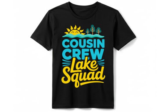 Cousin Crew Lake Squad T-Shirt: A Vibrant Graphic Design Asset