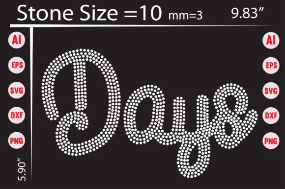 Days Rhinestone Templates: A Sparkling Addition to T-Shirt Designs