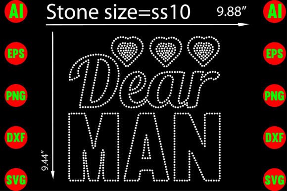 Dear Man Rhinestone Templates: A Versatile T-Shirt Design Graphics Asset
