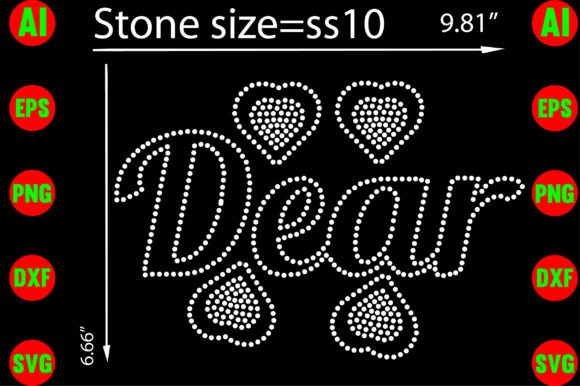 Dear Rhinestone Templates Design for T-Shirt Graphics