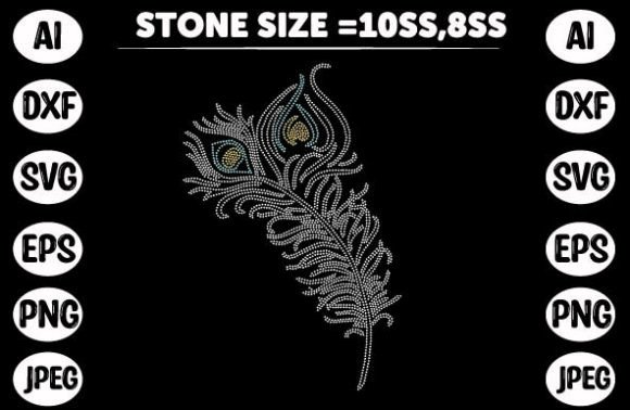 Feathers Rhinestone Templates for T-Shirt Designs and Graphics