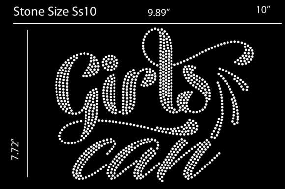 Girl Can, Rhinestone Design Templates for T-Shirt Designs