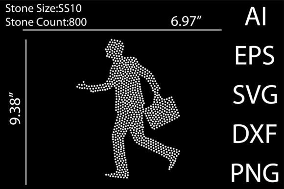 Man Rhinestone Templates: A Bold Graphic Asset for T-Shirt Designs