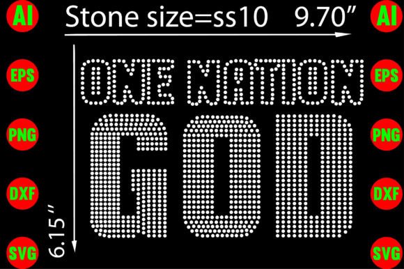 One Nation God Rhinestone Templates for T-Shirt Designs
