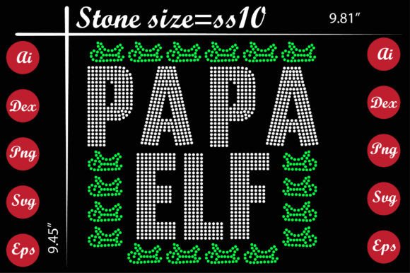 Papa Elf Rhinestone Templates: A Charming Addition to T-Shirt Designs