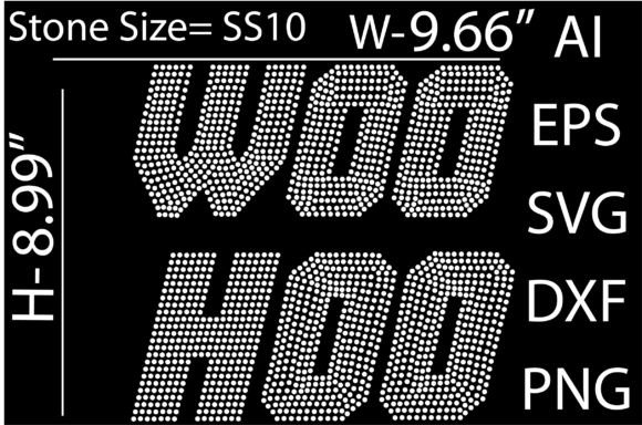 Printable Woo Hoo Rhinestone Templates for T-Shirt Designs