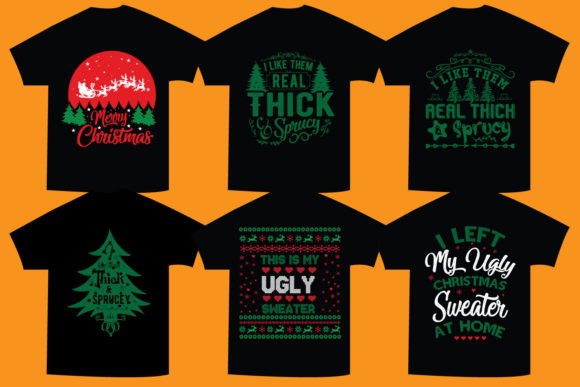 Ugly Christmas Sweater Templates for T-Shirt Designs and Graphics